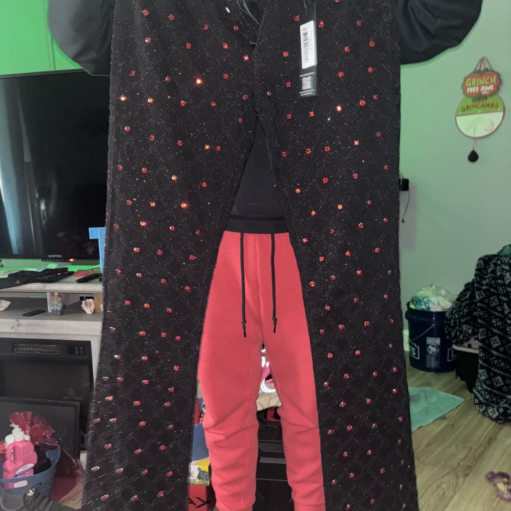 Men's Black Jeans with Red Accents - Picture 4 of 5